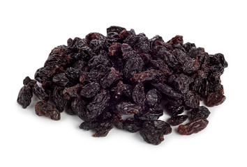 Black raisins isolated