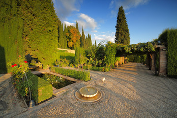 Alhambra garden, Granada, Spain - obrazy, fototapety, plakaty