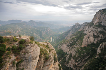 Fototapeta na wymiar View from Monastery Montserrat, Barcelona, Catalonia, Spain