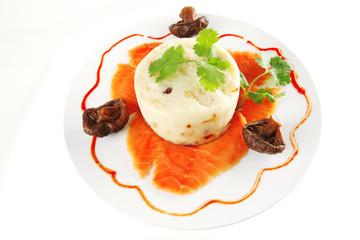 red salmon with mash