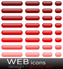 webicon vectorset - glossy red