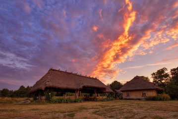 Fototapeta premium village at dawn