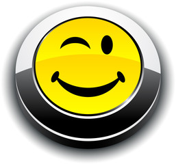 Smiley 3d round button.