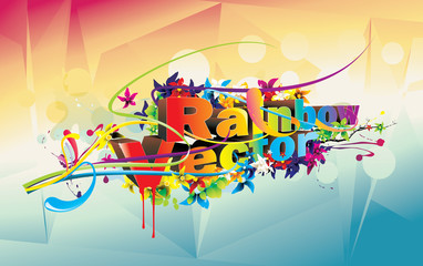 rainbow vector text illustration