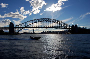 Naklejka premium A Silhouette of Sydney Harbour Bridge