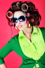 pin-up over red