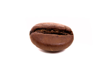macro shot of coffee bean, isolated on white