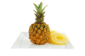 Fototapeta na wymiar fresh raw pineapple and slices