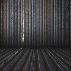 old metallic interior