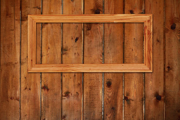 frame on wooden wall