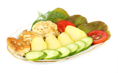 Grilled steak with vegetables