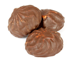 souffle in a dark chocolate on white background