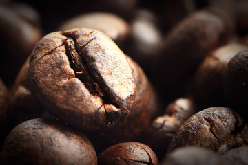 Coffee beans on  background
