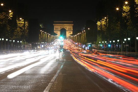 Fototapeta champs-élysées de nuit