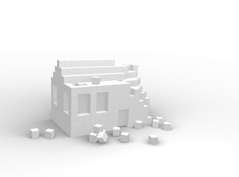 budowa domu 3d - building block house