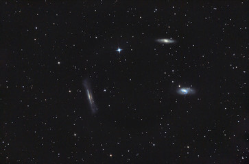 Galaxy Trio in Leo constellation. (M 65, M 66, NGC 3628)