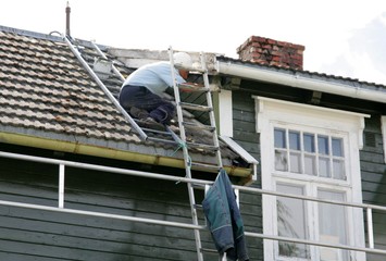 Painter on the roof