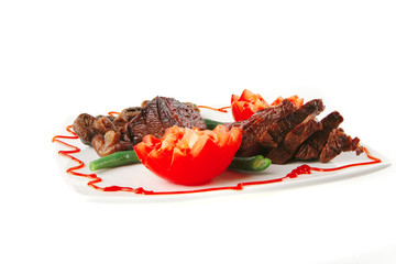 juice roast fillet mignon with tomatoes