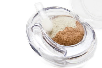 Eyeshadows kit isolated on white