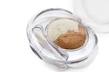 Eyeshadows kit isolated on white