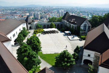 View over castle yard Ljubljana