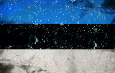 Flag of  Estonia - Grunge style illustration