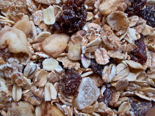 Muesli cereal closeup