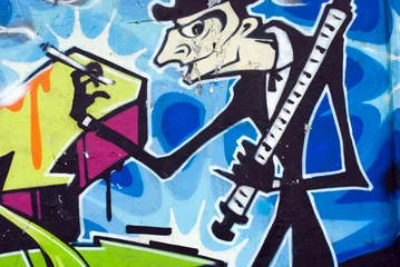 Peel and stick wall murals Graffiti Men on graffiti