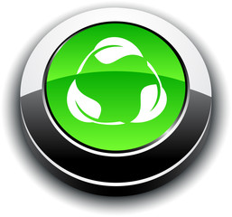 Recycle  3d round button.