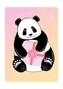 Greeting card of a panda.