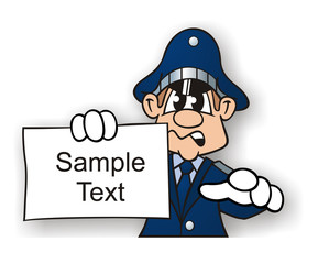 Policeofficer Sample Text Blue