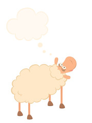Vector illustration of cartoon sheep