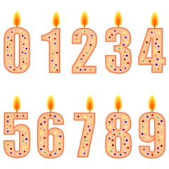 Numbered birthday candles
