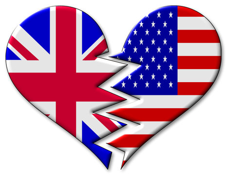 UK and USA in broken heart
