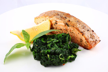 grilled salmon and vegetables