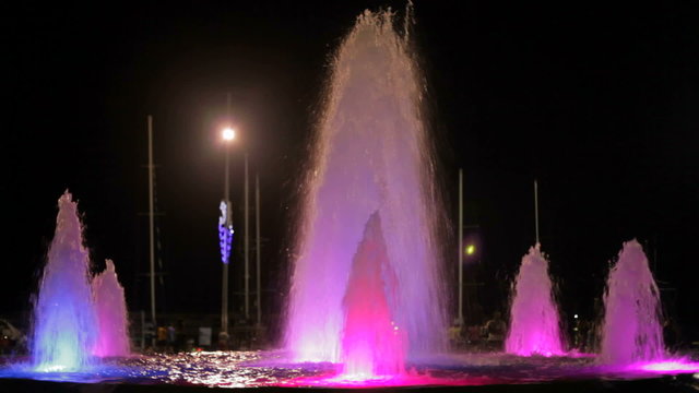 Fountains with color highlights