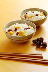 秋の日本料理ー栗おこわ