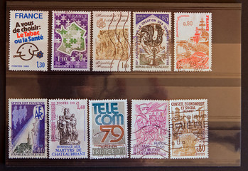 Lot de 10 timbres français oblitérés