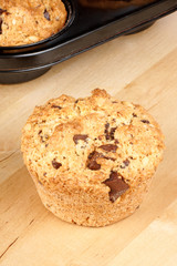 Chocolate chip and pine nut muffin