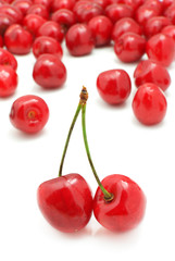 Group of sweet cherries