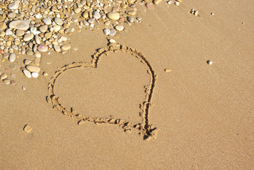 Heart on the beach.