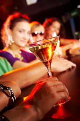 Glass with martini