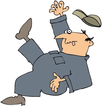 Slipping Worker