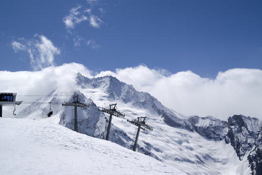 Ski resort. Caucasus Mountains.