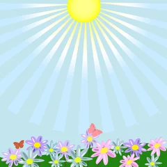 Photo sur Plexiglas Papillon paysage floral