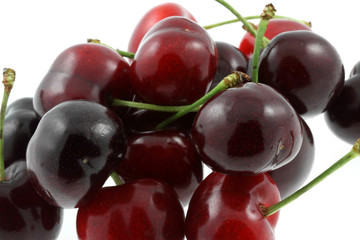 cerises, fond blanc