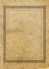 Aged grungy  paper with stylish border