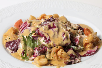 salad on a plate. isolated on a white background