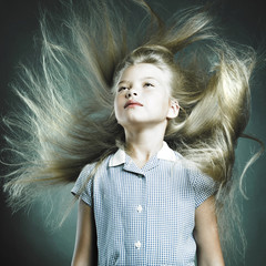 Little girl with magnificent hair