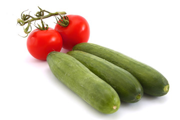 tomato and cucumber